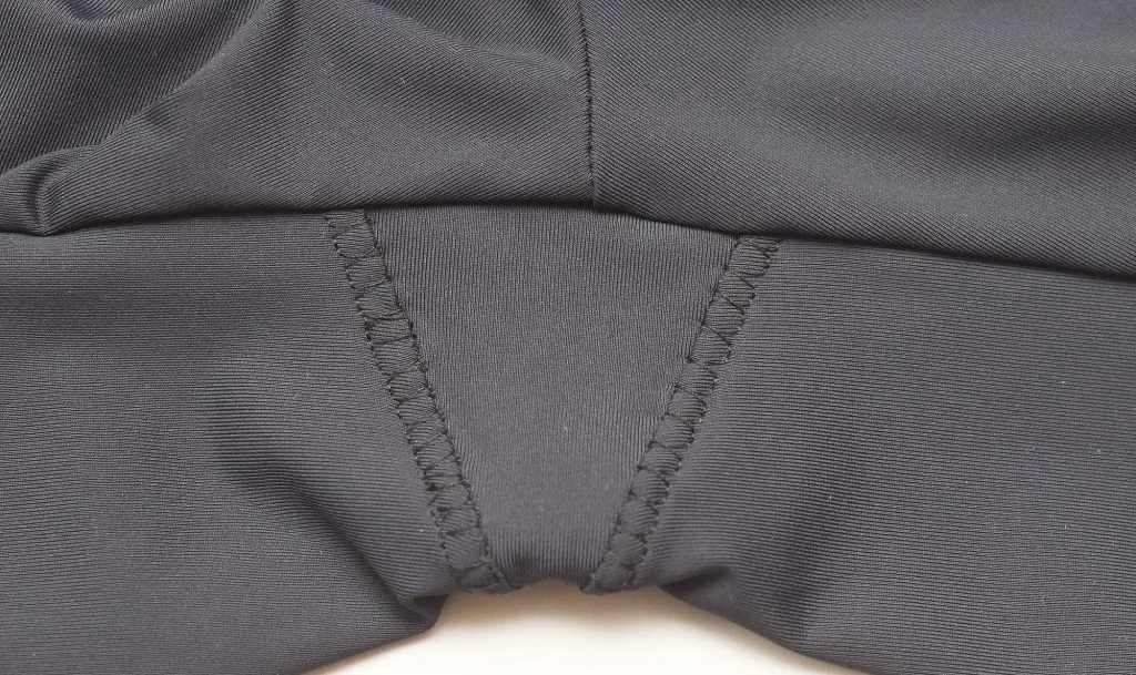 Diamond gusset panel construction in leggings