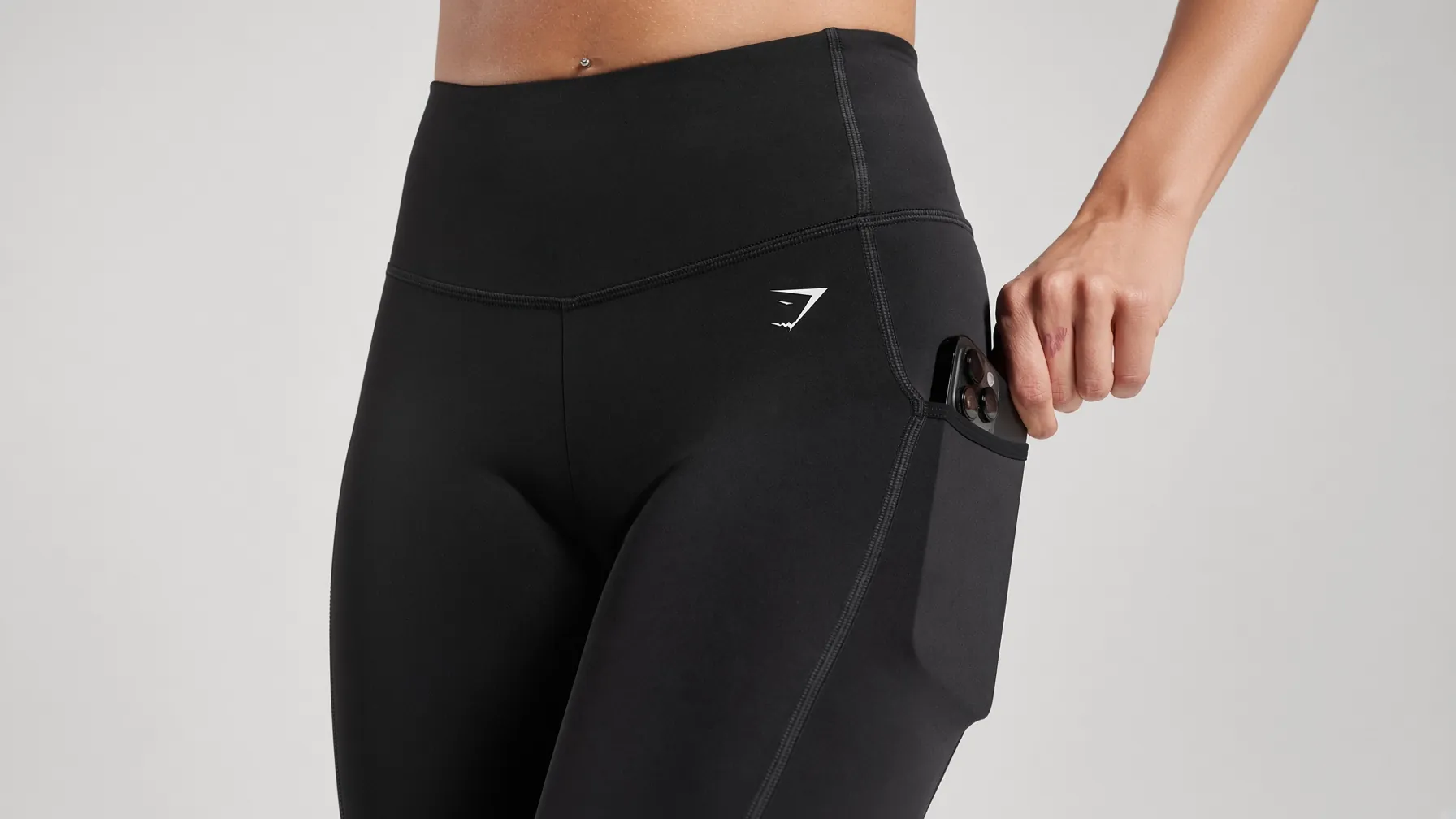 Reinforced pocket construction on gym shorts